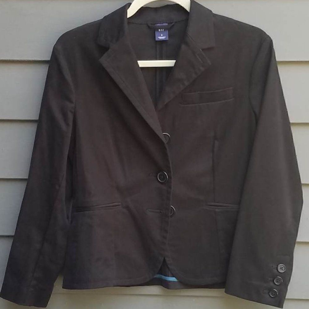 Gap Black Brushed cotton Blend Blazer Size 8
